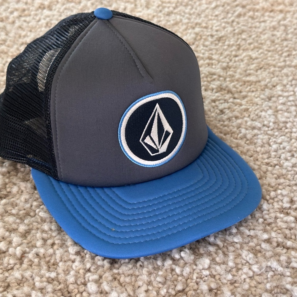 Volcom Charcoal and Blue Trucker Hat